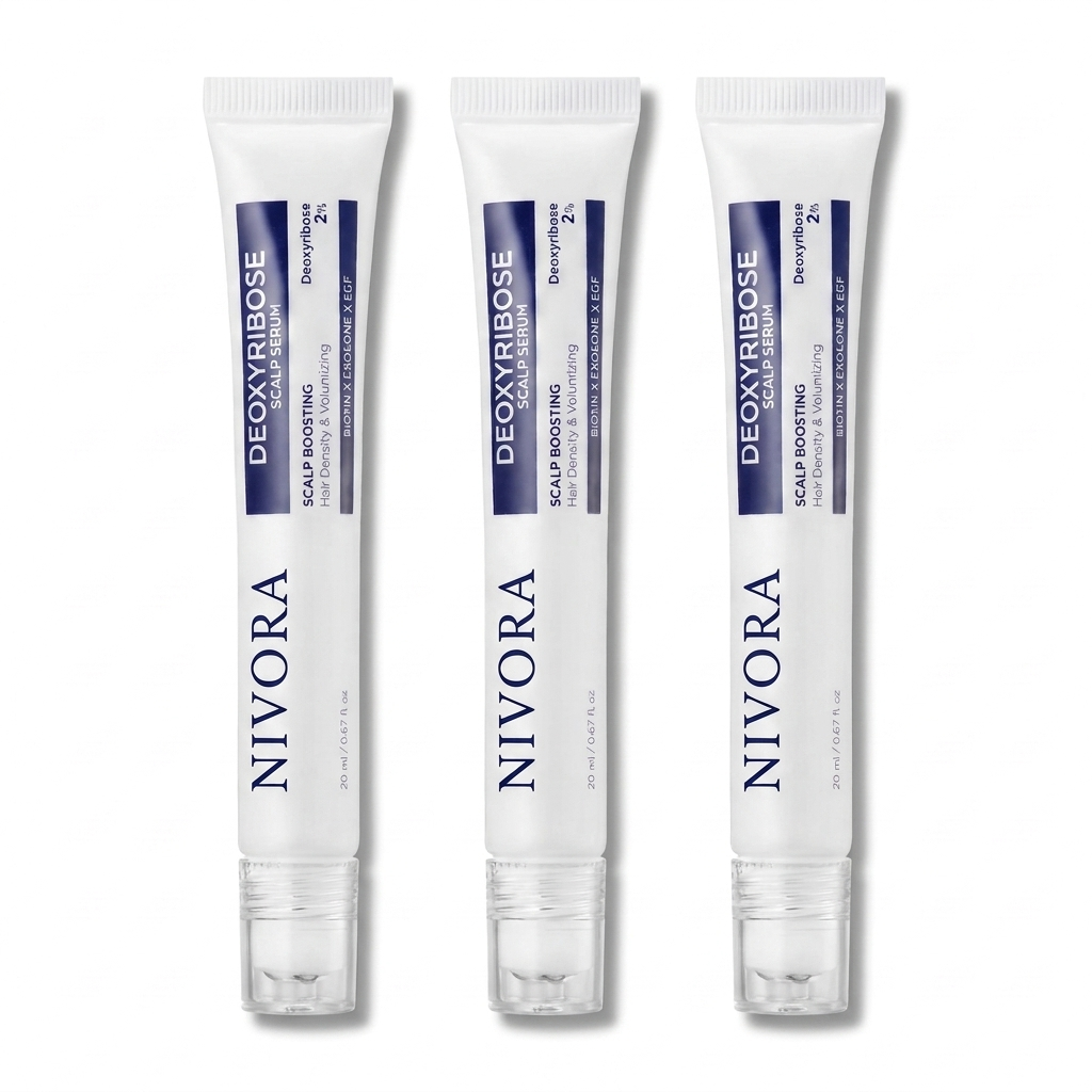 Three NIVORA Deoxyribose Scalp Serum tubes bundle